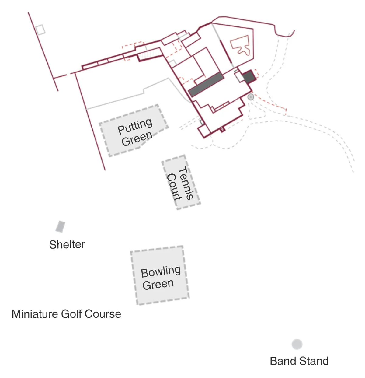Plan of Horsforth Hall Park in 1930